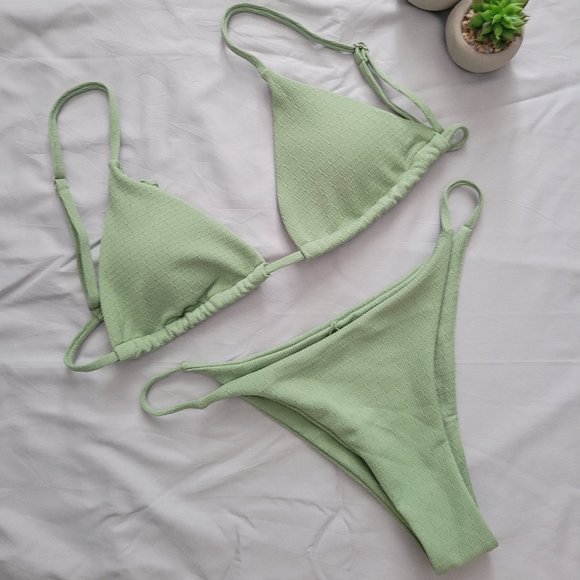 3/$30 ZAFUL Textured Tie String Bikini